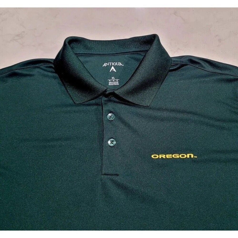Antigua OREGON DUCKS Short Sleeve Golf Polo XL NCAA NWoT  Dark Green